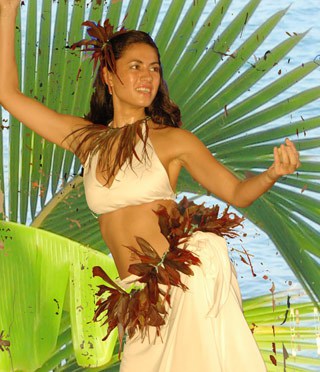 Polynesian dancer fancy dress costume