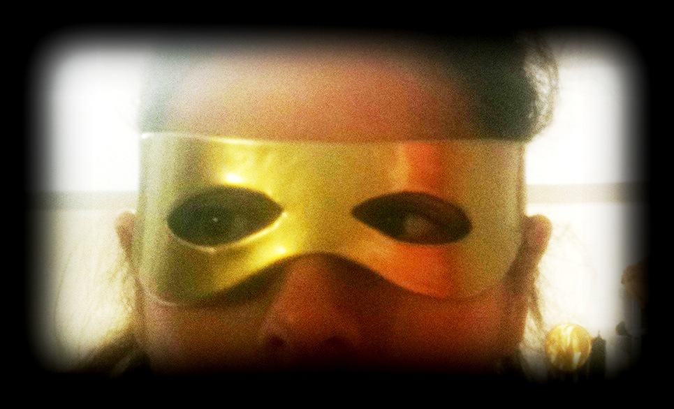 gold super hero mask