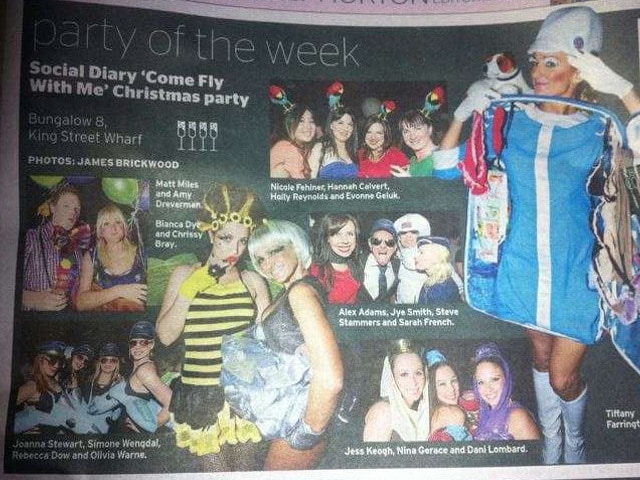 Social Diary costume Christmas party in the news paper