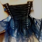 Fetish, black corset, fancy dress costume