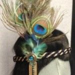 Decadent feathered headpiece, made by Elisa, Fancy dress costume hire shop, Bondi