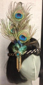 Decadent feathered headpiece, made by Elisa, Fancy dress costume hire shop, Bondi