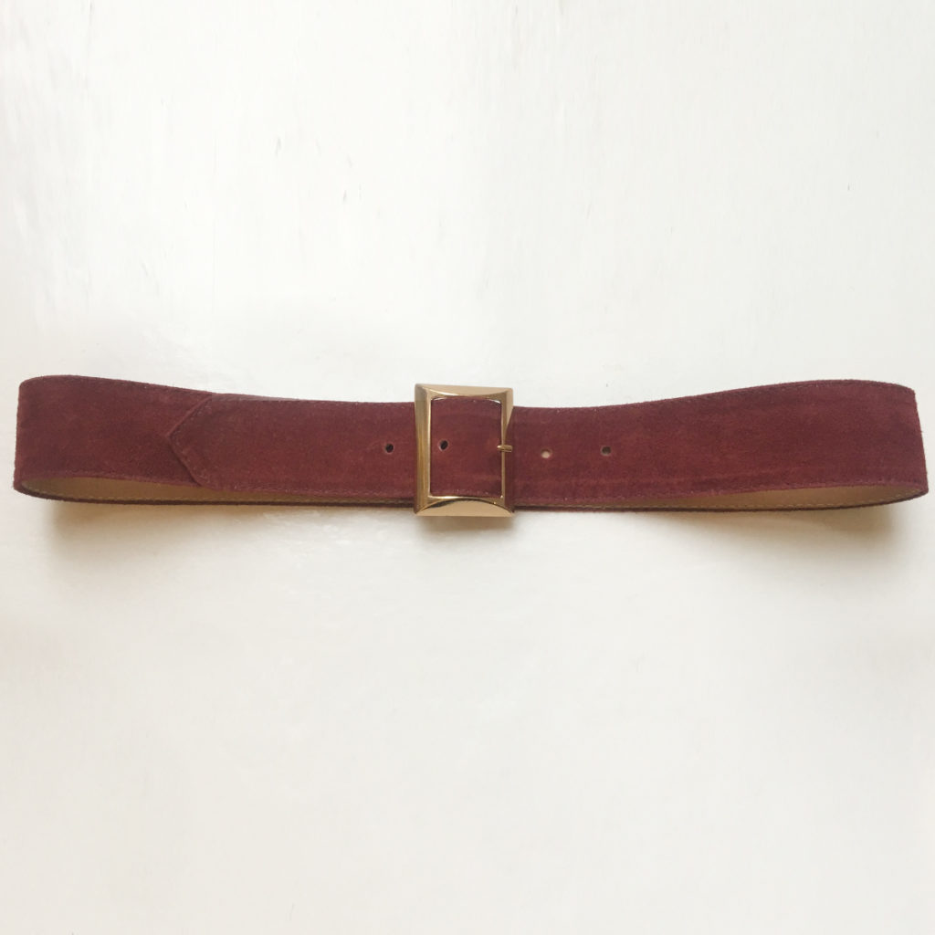 burgundy suede belt