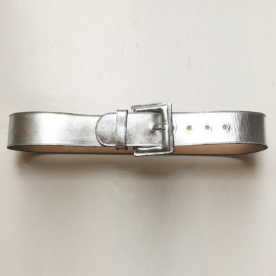 silver leather belt