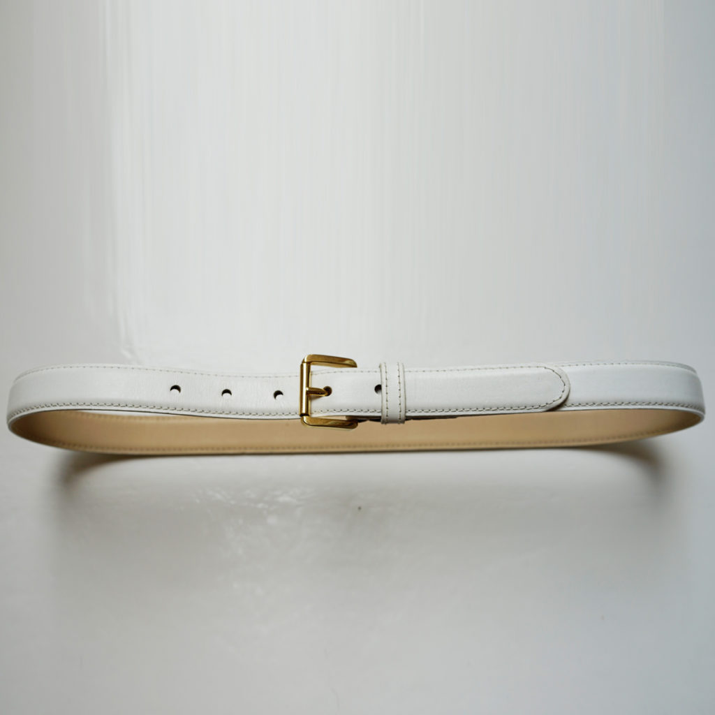 white leather belt