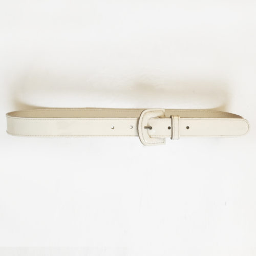 white leather belt